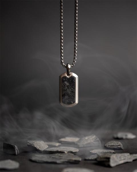 Volltitan-Halskette mit Forged Carbon - Imperium Carbon